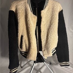 Rue21 Cream and Black Teddy Jacket